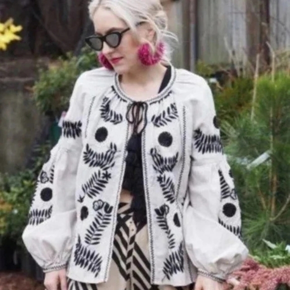 NWOT Zara embroidered cardigan linen XS - Picture 5 of 5